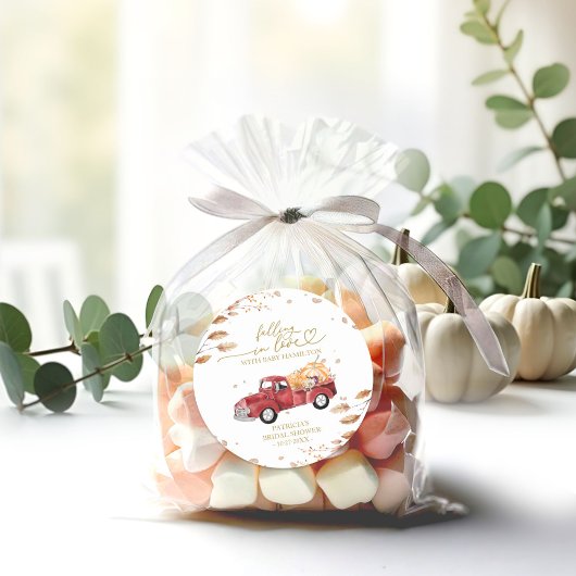 Fallend in Liebe Pumpkin Fall Babydusche Runder Aufkleber