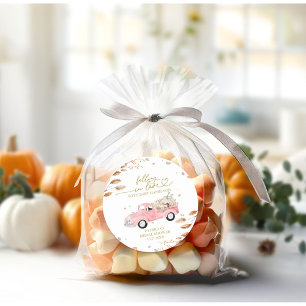 Fallend in Liebe Pumpkin Fall Babydusche Runder Aufkleber