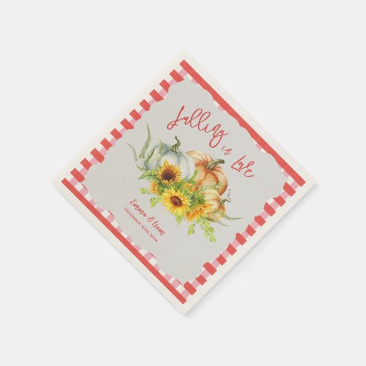 Fallend in Liebe Pumpkin Sonnenblumen Hochzeit im  Serviette (Ecke)