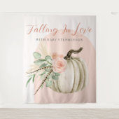 Fallend in Liebe rosa Bögen Herbstkürbis Kürbisban Wandteppich (Vorderseite)