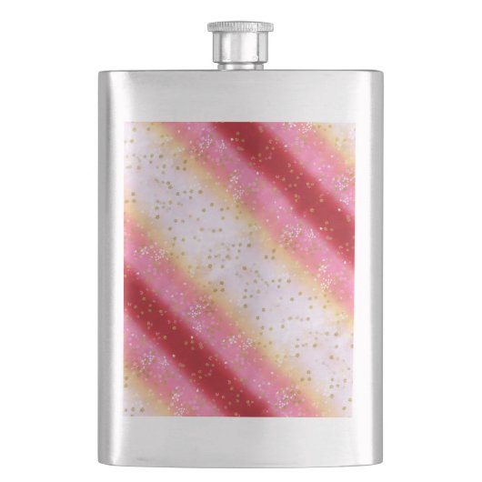 Fallend Pink Sakura Sunrise Flachmann (Vorderseite)