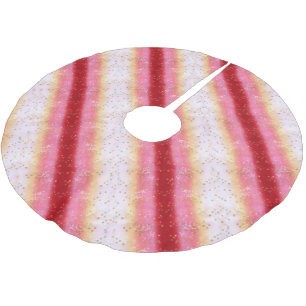 Fallend Pink Sakura Sunrise Polyester Weihnachtsbaumdecke