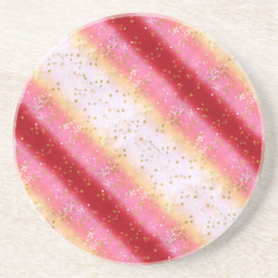 Fallend Pink Sakura Sunrise Sandstein Untersetzer