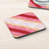 Fallend Pink Sakura Sunrise Untersetzer (Linke Seite)