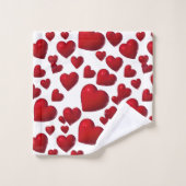 Fallend Red Hearts Valentine Muster Badhandtuch Set (Waschlappen)