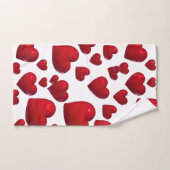 Fallend Red Hearts Valentine Muster Badhandtuch Set (Handtuch)