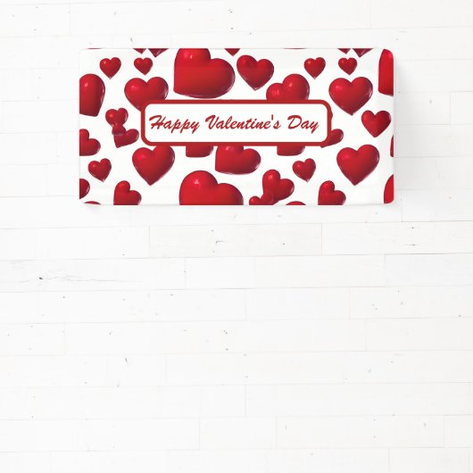 Fallend Red Hearts Valentine Muster Banner (InSitu)