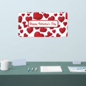 Fallend Red Hearts Valentine Muster Banner (Messe)