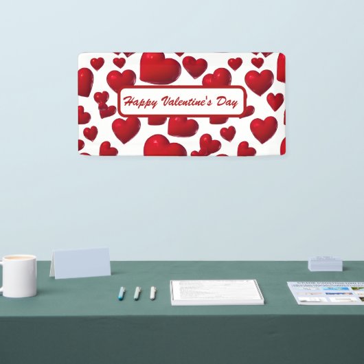 Fallend Red Hearts Valentine Muster Banner (Messe)