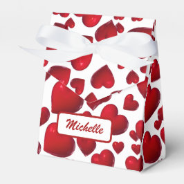 Fallend Red Hearts Valentine Muster Geschenkschachtel