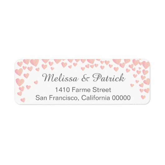 fallend rosa Liebe Herzen Konfetti auf weiße Hochz (Vorne)