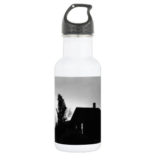Fallend Silhouette Stille Edelstahlflasche