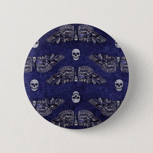 Fallend Totschlucht Moth and Skulls Button (Vorderseite)