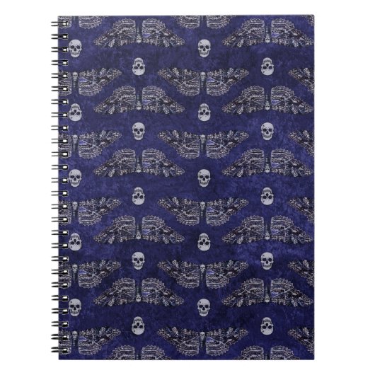 Fallend Totschlucht Moth and Skulls Notizblock (Vorderseite)