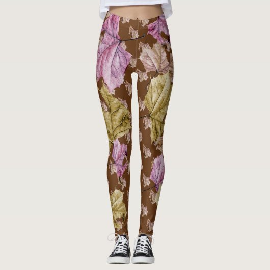 "fallend verlässt" Herbst GAMASCHEN Leggings (Vorderseite)