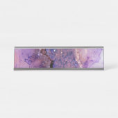 Fallende Amethyst-Geode Schreibtischnamensplakette (Vorderseite )