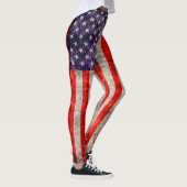 Fallende antike amerikanische Flagge Leggings (Rechts)