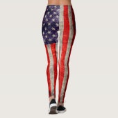 Fallende antike amerikanische Flagge Leggings (Rückseite)
