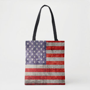 Fallende antike amerikanische Flagge Tasche