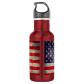 Fallende antike amerikanische Flagge Trinkflasche (Rückseite)
