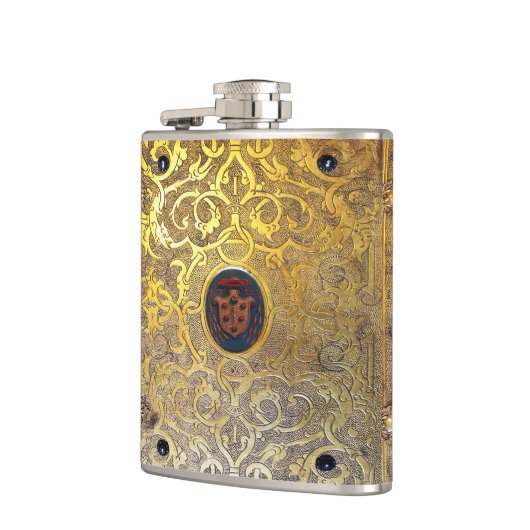 Fallende antike Goldene Wirbel Flachmann (Links)