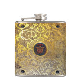 Fallende antike Goldene Wirbel Flachmann (Vorderseite)