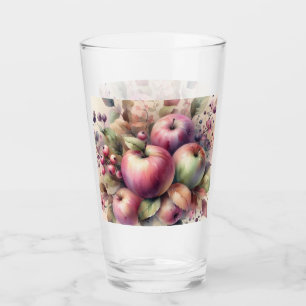 fallende Äpfel in Pastellfarben Aquarellmalerei Glas