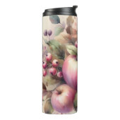 fallende Äpfel in Pastellfarben Aquarellmalerei Thermosbecher (Nach links gedreht)