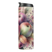 fallende Äpfel in Pastellfarben Aquarellmalerei Thermosbecher (Nach rechts gedreht)