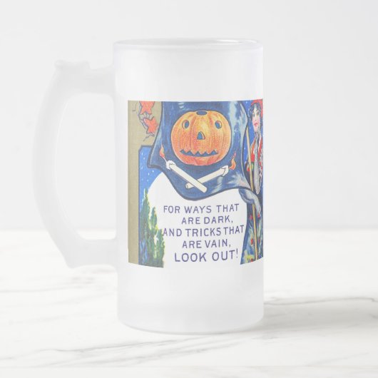 Fallende Ausblicke Halloween-Zeit Mattglas Bierglas (Links)