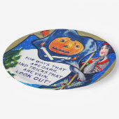 Fallende Ausblicke Halloween-Zeit Pappteller (Schrägansicht)