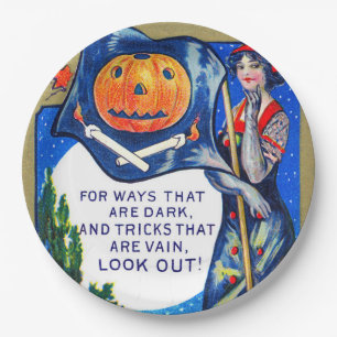 Fallende Ausblicke Halloween-Zeit Pappteller