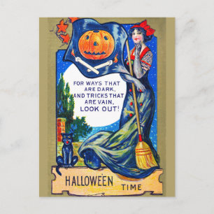 Fallende Ausblicke Halloween-Zeit Postkarte