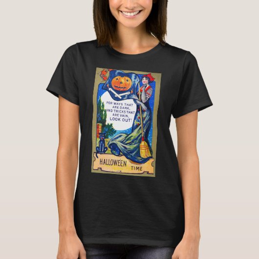Fallende Ausblicke Halloween-Zeit T-Shirt (Vorderseite)
