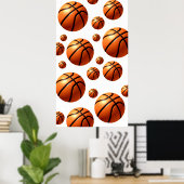 Fallende Balls Motivierend Basketball-Artwork Poster (Heimbüro)
