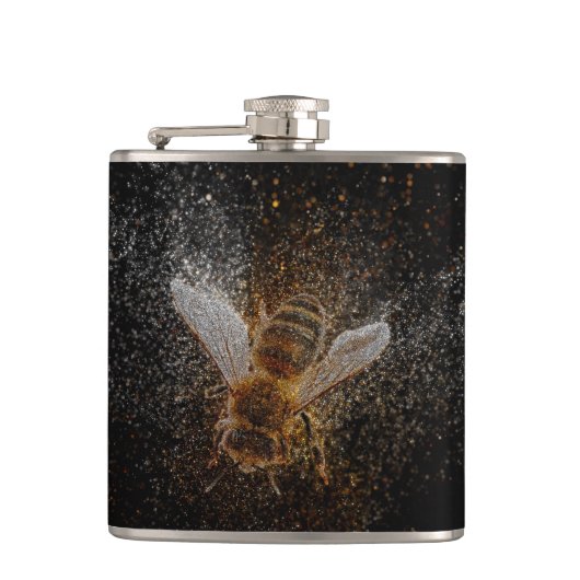 Fallende Bienen sind magisch Flachmann (Vorderseite)