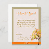 Fallende Blätter 4x5 Flat Wedding Dankeschön Karte (Vorne/Hinten)