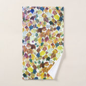 Fallende Blätter Aquarellmuster Golden Badhandtuch Set (Handtuch)