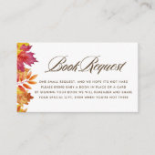 Fallende Blätter Autumn Baby Shower Book Request Begleitkarte (Vorderseite)