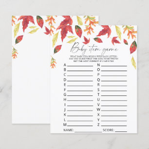 Fallende Blätter - Baby Item Game. Baby Shower Gam