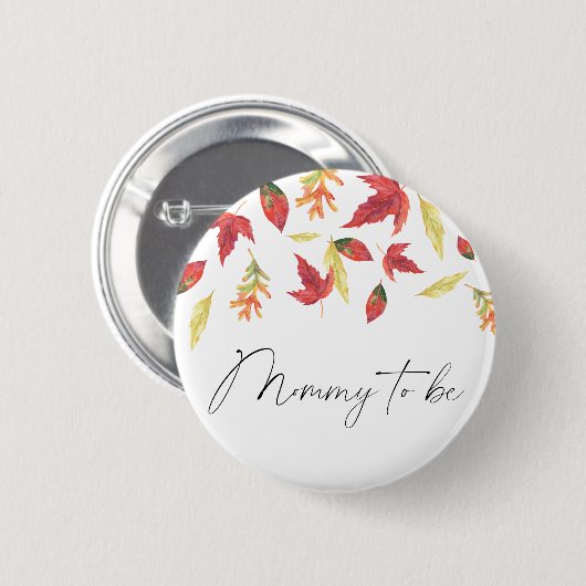 Fallende Blätter Baby Shower Mommy zu sein Button (Vorne & Hinten)