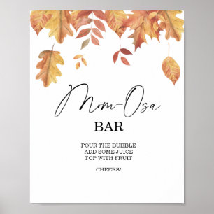 Fallende Blätter Babydusche Momosa Bar Poster