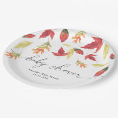 Fallende Blätter Babydusche Pappteller (Schrägansicht)