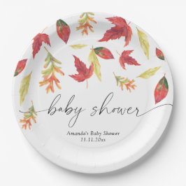 Fallende Blätter Babydusche Pappteller