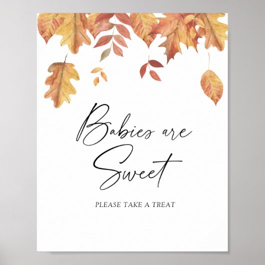 Fallende Blätter - Babys sind ein süßes Poster (Vorne)