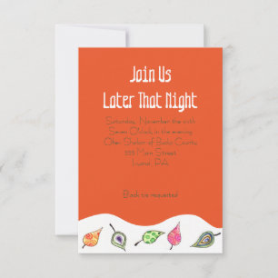 Fallende Blätter Birds & Bienen Bat Mitzvah Party  Einladung