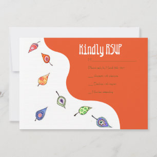 Fallende Blätter Birds & Bienen Bat Mitzvah RSVP-K Einladung