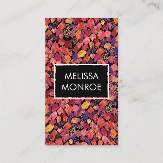 Fallende Blätter Blätter illustrierte Wasserfarbe Visitenkarte (Vorderseite)