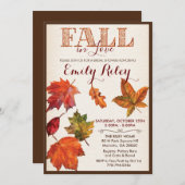 Fallende Blätter Brautdusche Einladung (Vorne/Hinten)