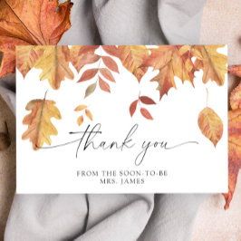 Fallende Blätter Brautparty Dankeschön Karte